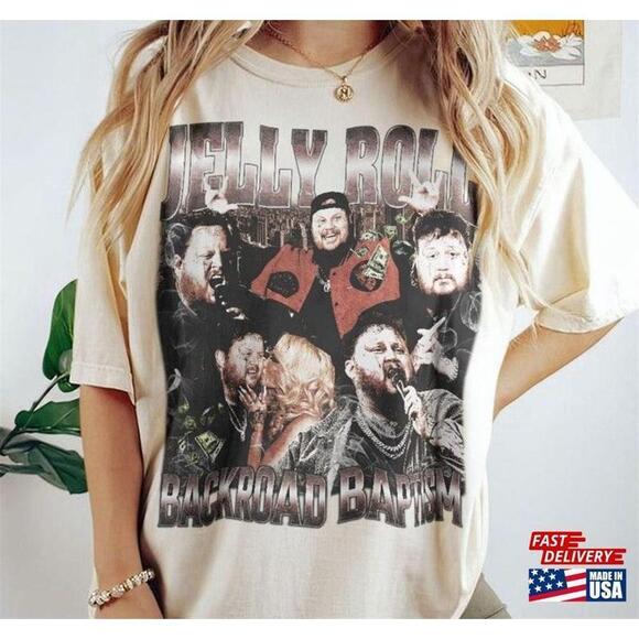 Other - Jelly Roll 2023 Tshirt Backroad Baptism Tour Music Concert Tee Unisex